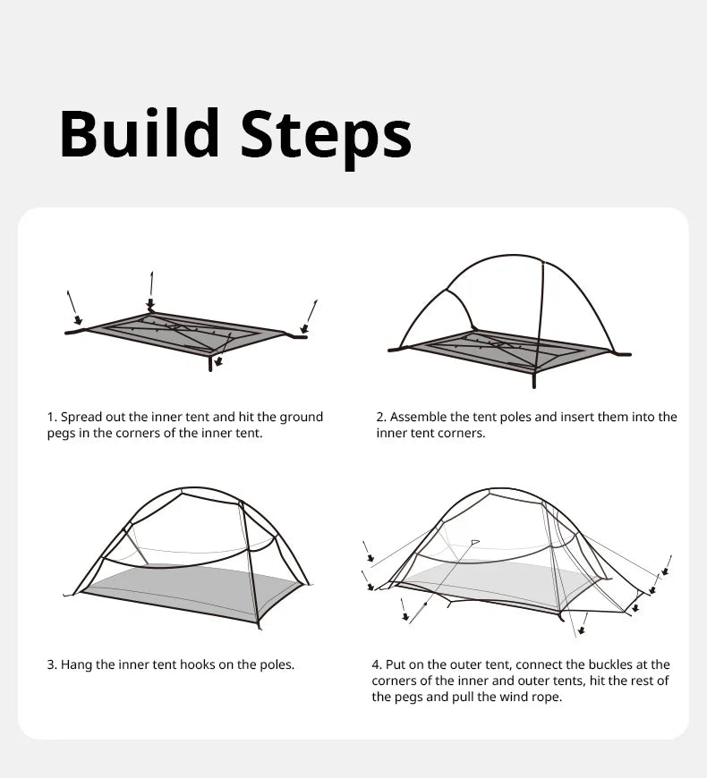 Barraca de Camping,Tenda para 2 Pessoas Ultraleve 20D para Acampamento,Pescas, à Prova D'água.