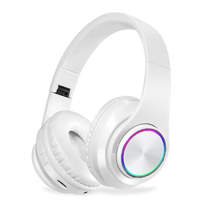 Fone de Ouvido Sem Fio B39 Headphone With Wireless Bluetooth Colorful Light Pluggable Card Game Music Movement