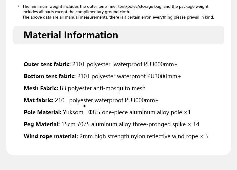 Barraca de Camping,Tenda para 2 Pessoas Ultraleve 20D para Acampamento,Pescas, à Prova D'água.