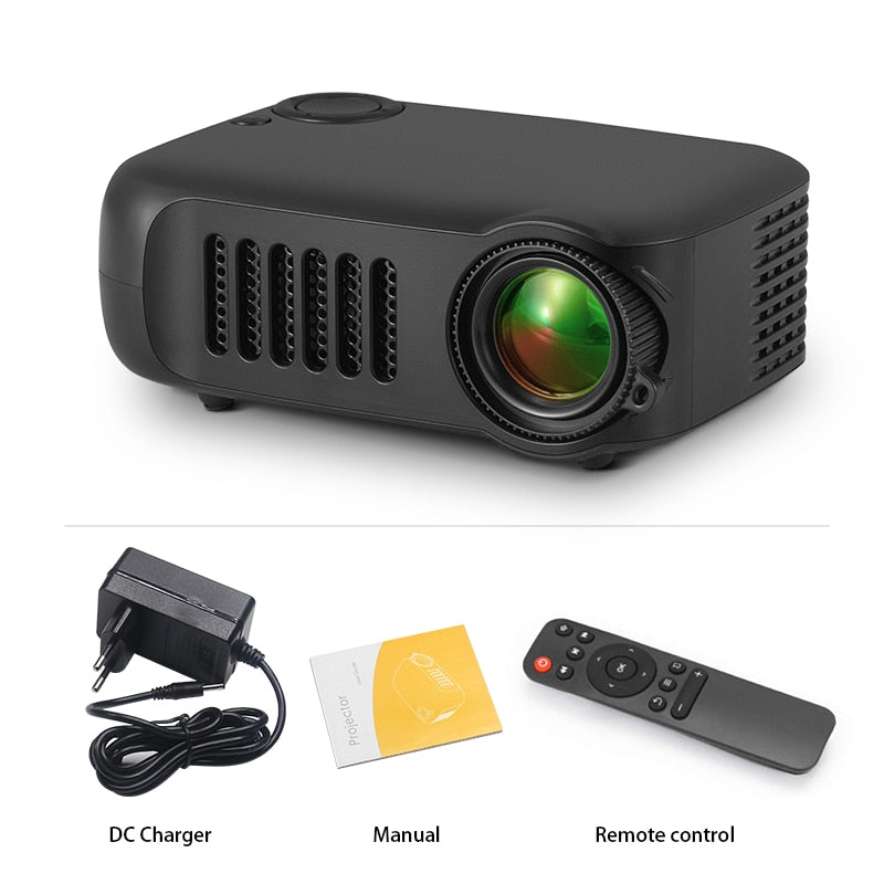 Mini Projetor Home Theater Portátil 3D,Vídeo LED, Projetor de Laser Beamer 4K 1080P Via HD,Port Smart,TV BOX