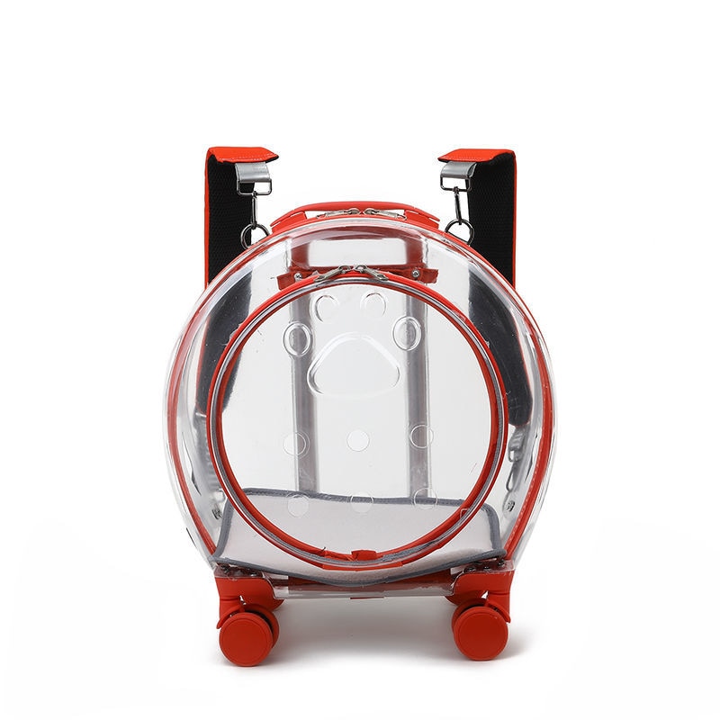 Mala de rolamento Transparente Para Pet,Trolley Case Para Gato e Cachorro,Travel Box, Stroller, Acessórios de moda
