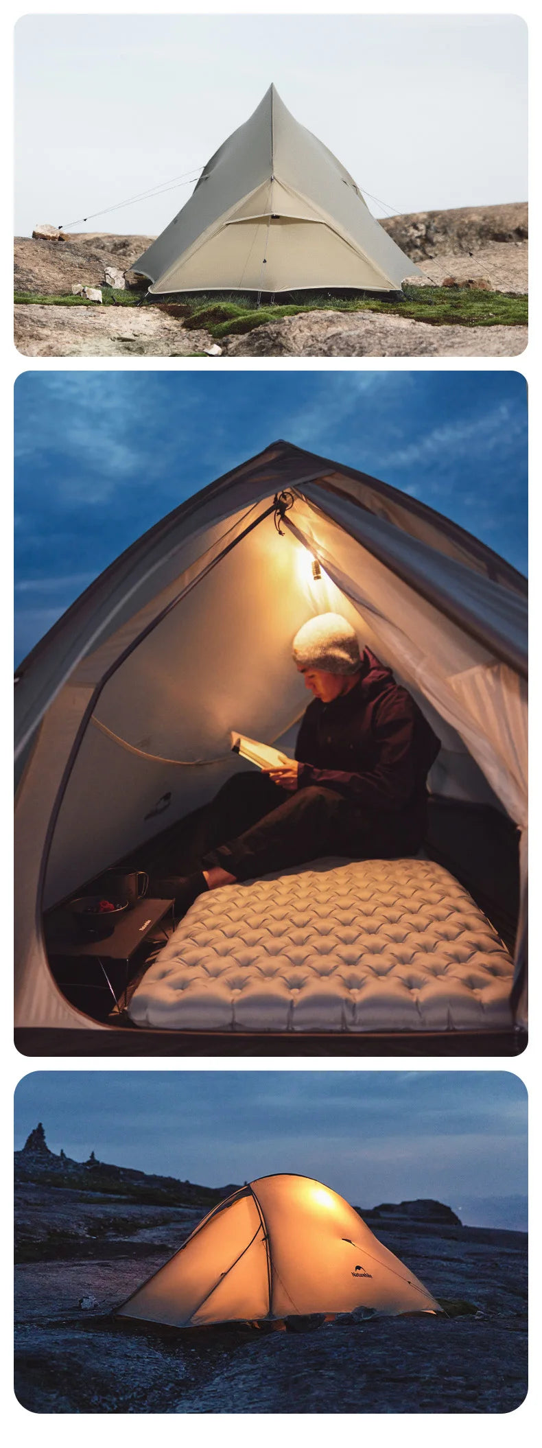 Barraca de Camping,Tenda para 2 Pessoas Ultraleve 20D para Acampamento,Pescas, à Prova D'água.