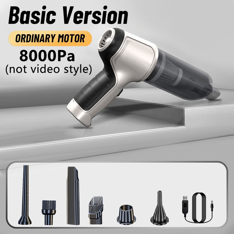 Aspirador De Pó Sem Fio Portátil Para Casa ou Carro,Sucção Forte,Vácuo Automático,Mini Eletrodoméstico, 95000Pa
