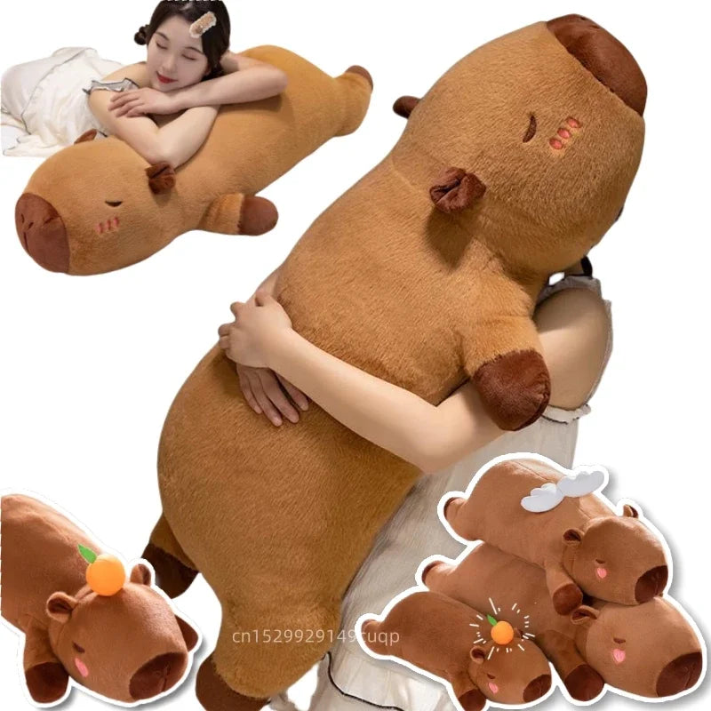Boneco de pelúcia gigante de desenho animado Kawaii de 60 cm a 100 cm,Formato de capivara