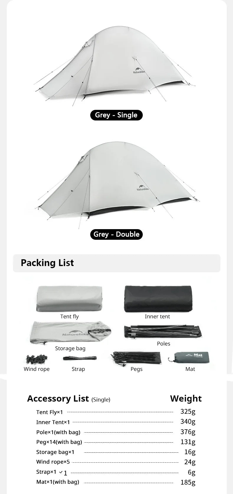 Barraca de Camping,Tenda para 2 Pessoas Ultraleve 20D para Acampamento,Pescas, à Prova D'água.