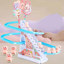 Pista Corrediça Elétrica,Brinquedo Para Meninos ou Meninas,os Patos Sobem as Escadas,Brinquedo do Bebê,Luzes LED,Música,Montanha Russa.