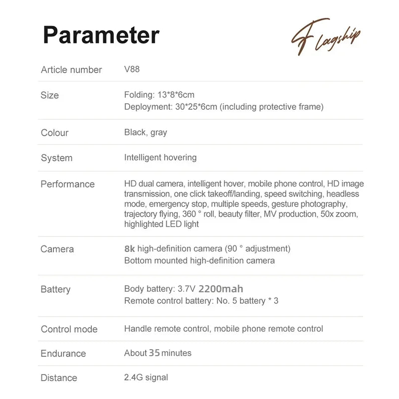 Drone Lenovo V88 8K Profissional HD Aéreo com Câmera Dupla 5G