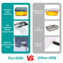 Marmita Aquecedora de Alimentos de 80W Portátil,Recipiente de 1,8L