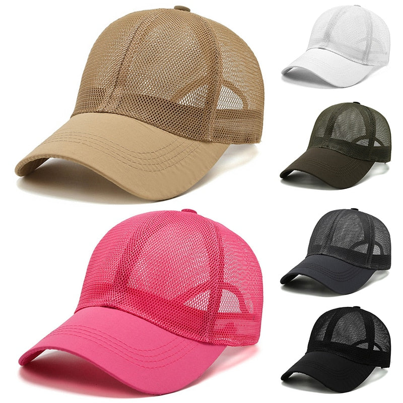 Bonés para Homens e Mulheres Verão Full Mesh Baseball Cap Masculino Quick Dry Proteção Solar Caminhadas Golf Correndo Ajustável Snapback Hat Respirável Novo