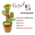 Cacto Falante é o Brinquedo em Forma De Planta que Dança e Imita a Fala da Criança,Carregamento USB.