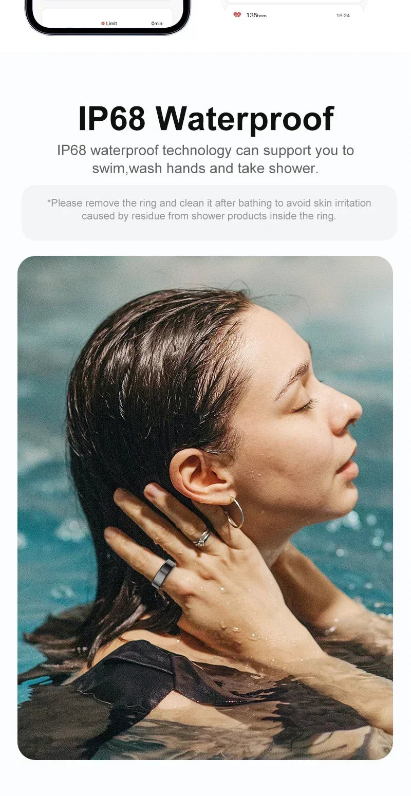 Anel Inteligente R02,À Prova D 'Água, Pressão Arterial, Oxigênio, Sono, Freqüência Cardíaca,Monitoramento Múltiplos, Modos Esportivos para Homens e Mulheres.