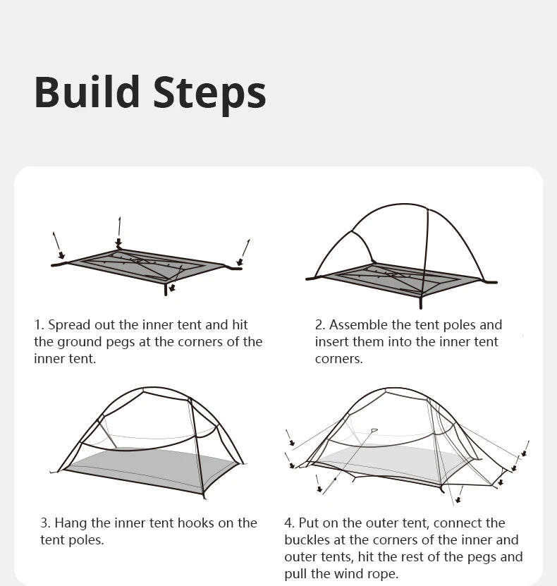 Barraca de Camping,Tenda para 2 Pessoas Ultraleve 20D para Acampamento,Pescas, à Prova D'água.