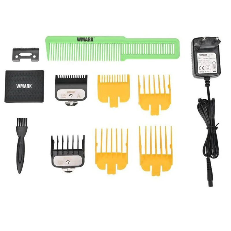 Wmark Ng308 Green Professional Hair Cutting Machine Transparent Trimmer Electric Shaver With Wire