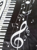 Camisa de negócios de golfe com estampa de teclado de piano para homens de tamanho grande, ajuste elegante, manga longa para outono/inverno, roupas masculinas