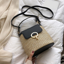 Bolsa Estilo Sacos de Palha Pequena,Bolsas de Viagem de Ombro Feminino.